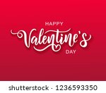 happy valentine's day text ... | Shutterstock .eps vector #1236593350