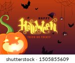 happy halloween hand lettering... | Shutterstock .eps vector #1505855609