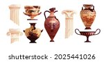broken ancient vases and greek... | Shutterstock .eps vector #2025441026