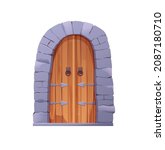 antique medieval wooden door... | Shutterstock .eps vector #2087180710