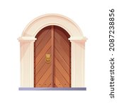 antique medieval wooden door... | Shutterstock .eps vector #2087238856