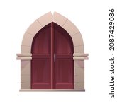 antique medieval wooden door... | Shutterstock .eps vector #2087429086