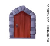 antique medieval wooden door... | Shutterstock .eps vector #2087638720