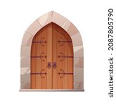 antique medieval wooden door... | Shutterstock .eps vector #2087805790