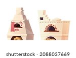 traditional russian stove set.... | Shutterstock .eps vector #2088037669