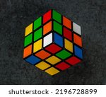 Rubik's cube with dark background