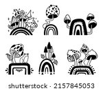 mystical boho mushroom and... | Shutterstock .eps vector #2157845053
