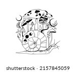 mystical snail and magic... | Shutterstock .eps vector #2157845059