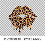 Kissing Lips With Leopard Print ...