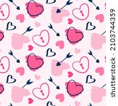 simple hearts vector pattern on ... | Shutterstock .eps vector #2103744359