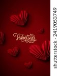 Small photo of Creative valentines day poster image, Minimal type Happy valentines day background with greeting text, New Valentines greeting poster, 3d valentines day background