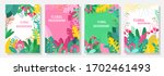 vector set floral background ... | Shutterstock .eps vector #1702461493