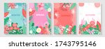 vector set floral background ... | Shutterstock .eps vector #1743795146