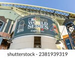 Small photo of Phoenix, AZ, USA - October 28, 2023: Chase Field is located in downtown Phoenix and home to the Arizona Diamondbacks. The team is in the 2023 MLB World Series