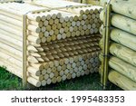 Pallet With Long Round Natural...