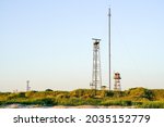 coastal observation and communication towers on the Baltic coast