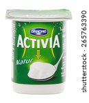 Small photo of BUCHAREST, ROMANIA APRIL 2, 2015. Danone Atctivia Natur. Activia is the only probiotic yogurt product made with probiotic culture, bifidus regularis, designed to improve digestive health.