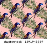 tropical wildlife seamless... | Shutterstock .eps vector #1391948969