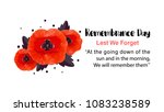 Remembrance Day vector card. Lest We forget. Realistic Red Poppy flower - international symbol of peace. Vector Illustration EPS 10 file.