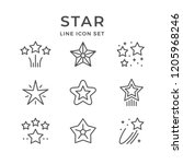 Set Line Icons Of Star