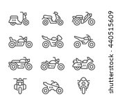 Set Line Icons Of Motorcycles