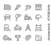 Set Line Icons Of Constructing...