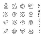 set line icons of party | Shutterstock .eps vector #571341850