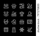 cooking related set line icons | Shutterstock .eps vector #797270833