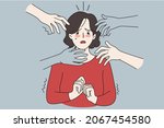 hands stretched to anxious... | Shutterstock .eps vector #2067454580