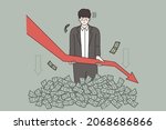distressed man in stack of... | Shutterstock .eps vector #2068686866