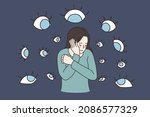suffering from evil eyes... | Shutterstock .eps vector #2086577329