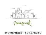 vector hand drawn teamwork... | Shutterstock .eps vector #534275350