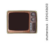 retro vintage television doodle.... | Shutterstock .eps vector #1924143653