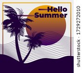 hello summer  modern poster... | Shutterstock .eps vector #1729272010