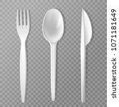 vector disposable fork  knife... | Shutterstock .eps vector #1071181649
