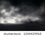 morning fog or mist on river ... | Shutterstock .eps vector #1244425963