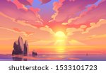 sunset or sunrise in ocean ... | Shutterstock .eps vector #1533101723