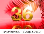 gold isolated number 36 on red... | Shutterstock . vector #1208156410