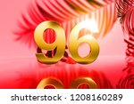 gold isolated number 96 on red... | Shutterstock . vector #1208160289