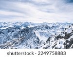 snowy mountain panorama in the alps