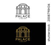 Vector Design palace Line art style In Color Black , White and Gold