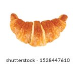 Top view of plain croissant on white background. 