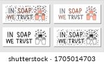 in soap we trust flat hand... | Shutterstock .eps vector #1705014703