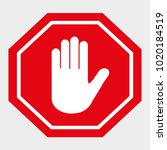 sign stop  road sign... | Shutterstock .eps vector #1020184519