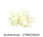 chopped onion isolated on white background