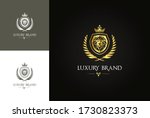 luxury premium vector logo with ... | Shutterstock .eps vector #1730823373