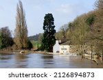 Small photo of Storm Eunice and Storm Franklin brought very strong winds and rain that caused significant floods at the Flash, Sprotbrough, Doncaster, South Yorkshire, England, on Monday, 21st February, 2022.