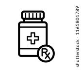 bottle pills  capsule  tablet... | Shutterstock .eps vector #1165801789