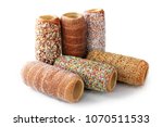 Hungarian chimney cake. A composition of sweet pastries. 