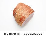Top View Of Smoked Ham Isolated ...
